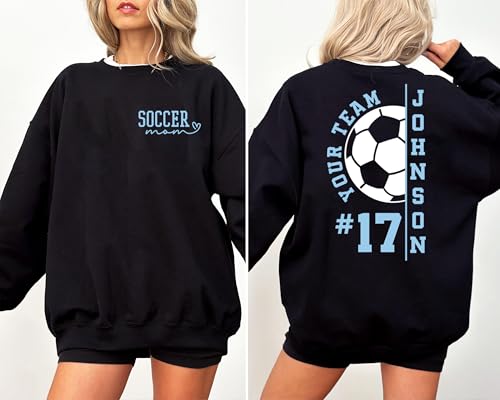 NAZENTI Personalize Soccer Mom Shirt, Custom Soccer Mama T-Shirt, Sports Mom Sweatshirt, Mothers Apparel, Mother Gifts4