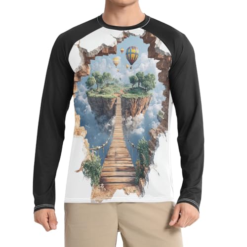 Camisas de natación para hombre de ajuste delgado con cómodo tejido negro anti rozaduras y patrón 3D