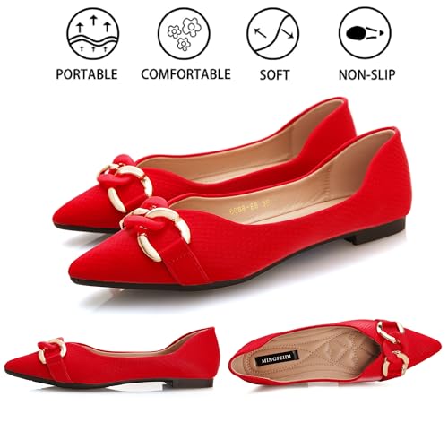 Trendy Metal Chain Women's Flat Shoes - Image 3