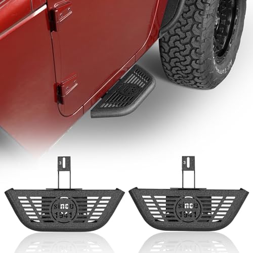Hooke Road 2 Doors Running Boards Nerf Side Step Bars for 2007-2018 Jeep Wrangler JK 2-Door, 2 PCS Since 1941