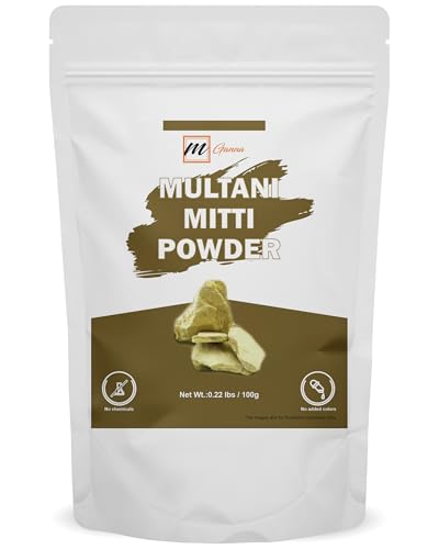 mGanna 100% Natural Purified Multani Mitti Mud | Fullers Earth Clay Powder Cosmetic Grade | Natural Face Mask 100 GMS / 0.22 LBS