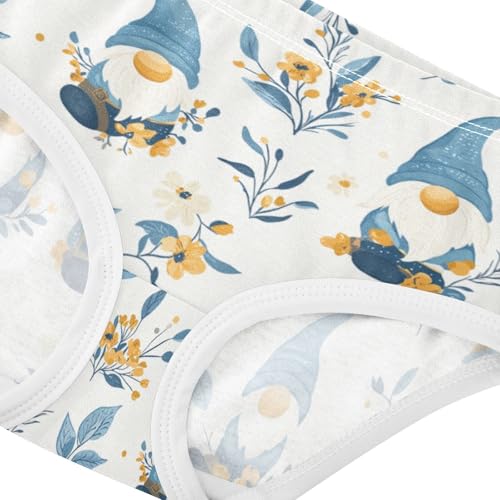 ZZKKO Cute Gnomes Flower Leaf Girls Underwear Toddler Panties for Girls Comfort Brief Size 2-8T3