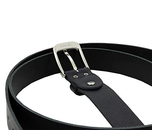 Vascavi Ledergürtel, 3 cm breit, Made in Germany, echt Leder Gürtel für Damen und Herren, kürzbar (80 cm Gesamtlänge 90 cm, Schwarz)