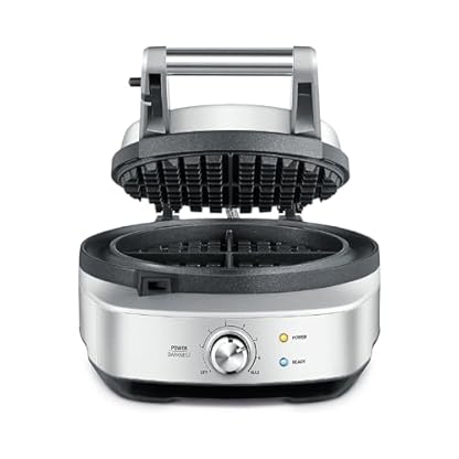Sage - The No-Mess Waffle - Klassisches Waffeleisen mit Antihaftbeschichtung, 7 Bräunungseinstellungen und Teig-Auffangrinne - 900 W Leistung und Einfache Reinigung - Gebürsteter Edelstahl