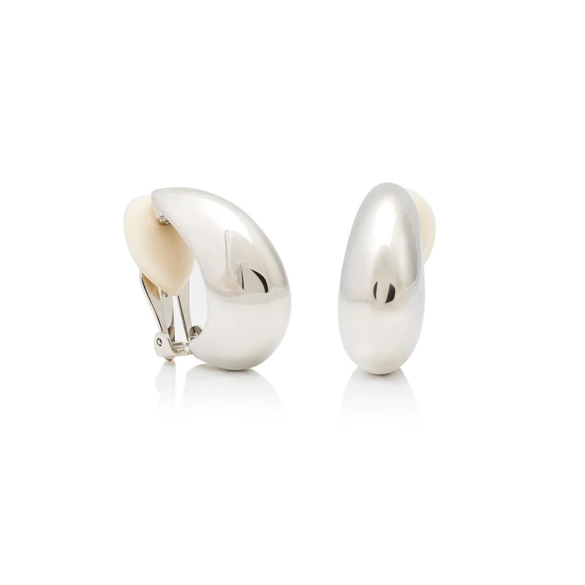 Kenneth Jay LanePolished Silver Hoop Clip Earrings