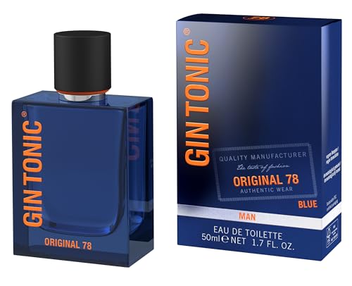 Gin Tonic Profumo originale 78 blu da uomo, 50 ml, profumo fresco per ogni età, con profumo legnoso e aromatico, per ogni occasione e occasione, profumo da uomo, urbano, elegante, maschile Gin Tonic Profumo originale 78 blu da uomo, 50 ml, profumo fresco per ogni età, con profumo legnoso e aromatico, per ogni occasione e occasione, profumo da uomo, urbano, elegante, maschile