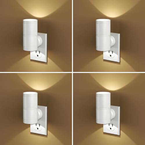 Likelgn Lot de 2 veilleuses murales LED à intensité variable avec capteur crépusculaire pour couloir, chambre à coucher, salle de bain