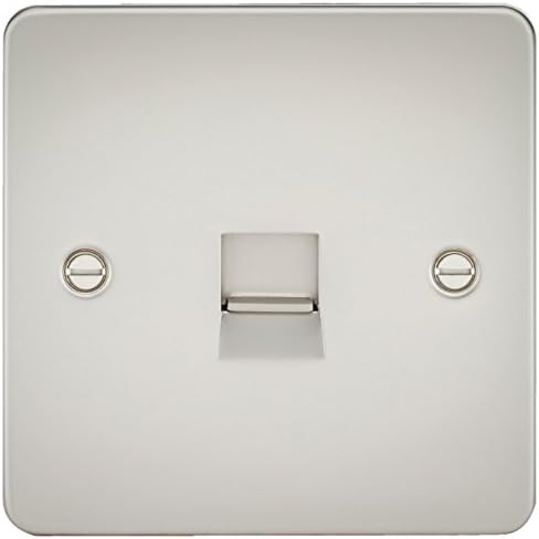 Knightsbridge FP8900BB Brushed Brass FPAV8900BB Flat Plate 115V/230V Dual Voltage Shaver Socket Black Insert, 230 V