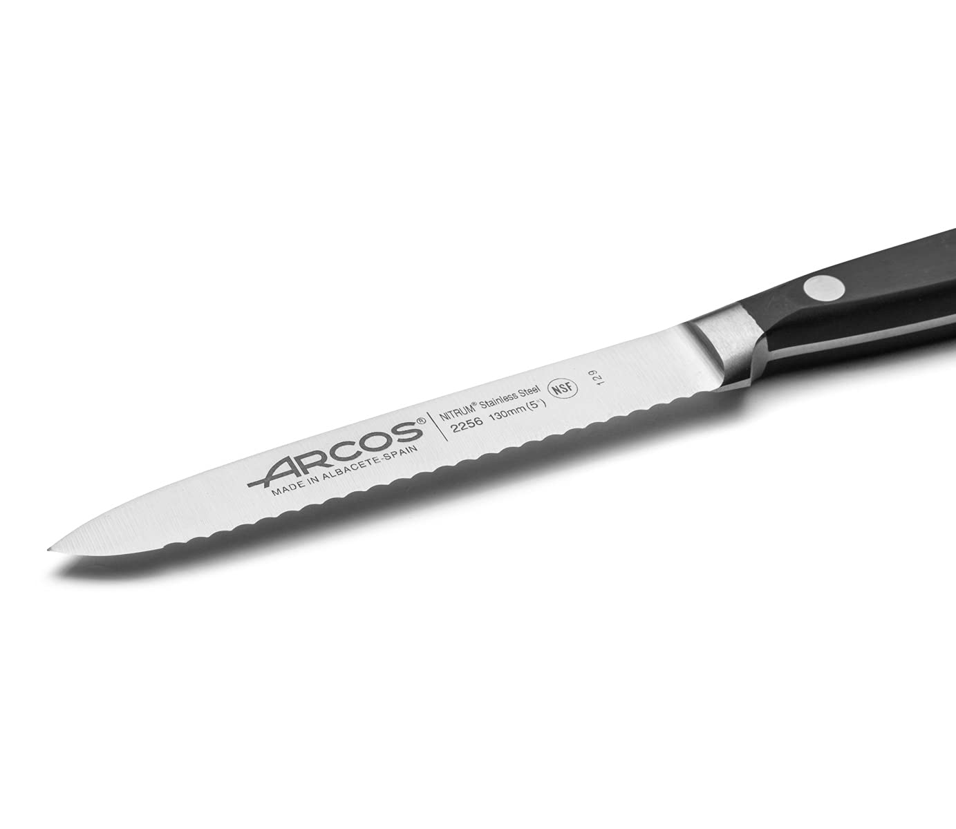 Arcos Opera - Couteau Tomate - Nitrum Acier Inoxydable 130 mm - Manche Pom Couleur Noir