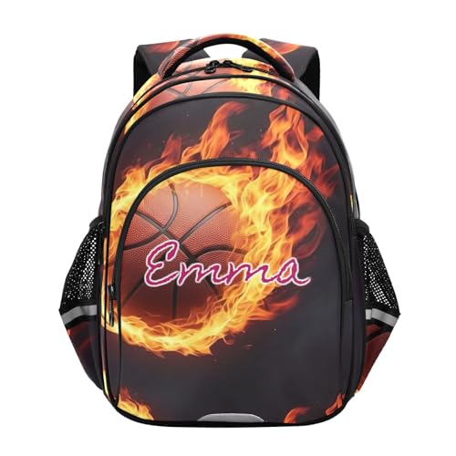 Sac à dos basket flammes pour le collège et le lycée avec compartiment PC