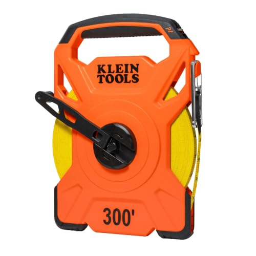 Klein Tools 94300RT 300-Foot Open Reel Tape Measure, PVC-Coated F...