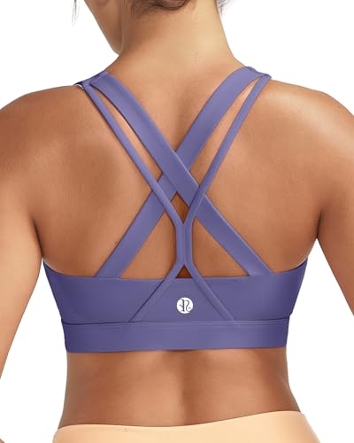 Image of RUNNING GIRL Sports Bras for Women,Seamless Strappy Sports Bra High Support Crisscross Back with Removable Pads