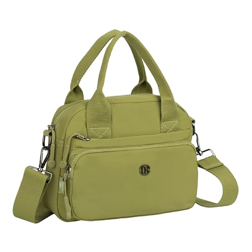 Image of TS WITH TECHSUN Small Women Crossbody Sling Bag Handbag for Travel Office Use, Water Resistant Nylon Shoulder Purse, Adjustable Strap Multipocket Organizer (25(L) X 19(H) X 9(W) CM)