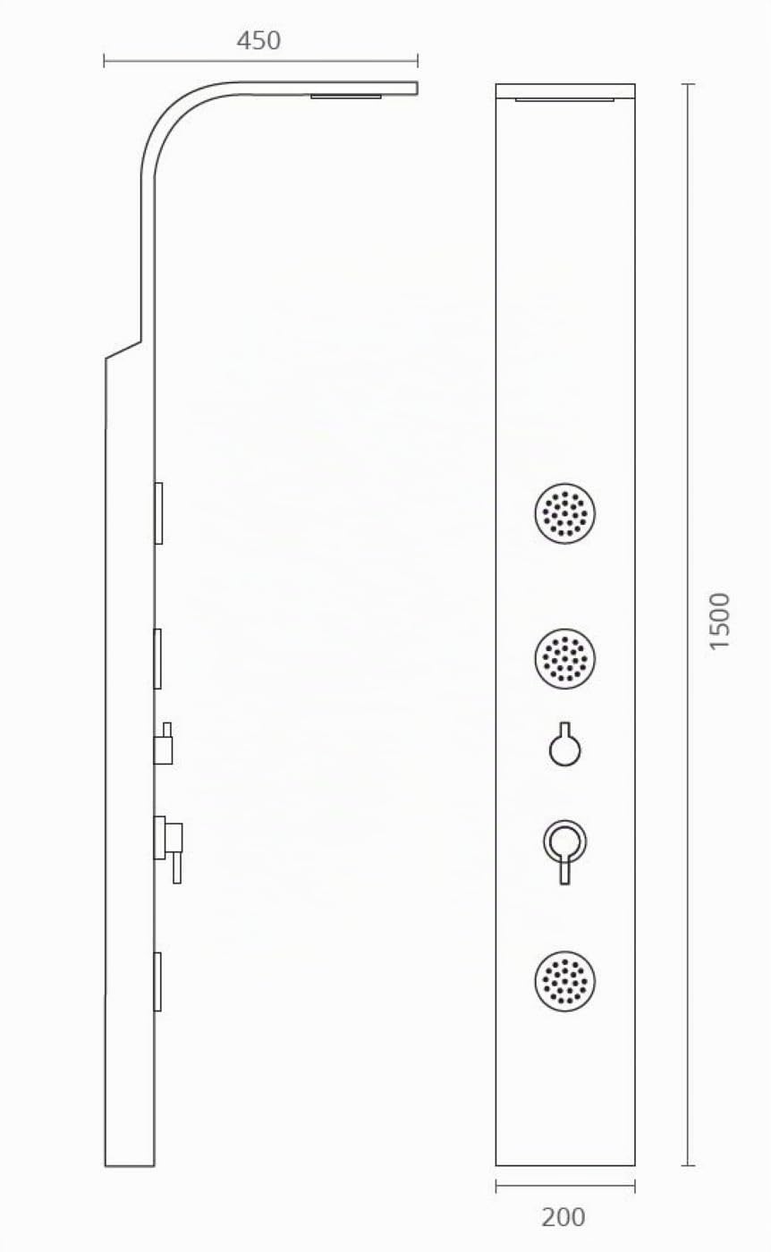 Sistema de ducha SNOW con columna de hidromasaje. Disfruta de una experiencia de spa en casa con 2 jets de masaje, ducha de mano cromada. Acabado en blanco, ideal para cualquier baño contemporáneo
