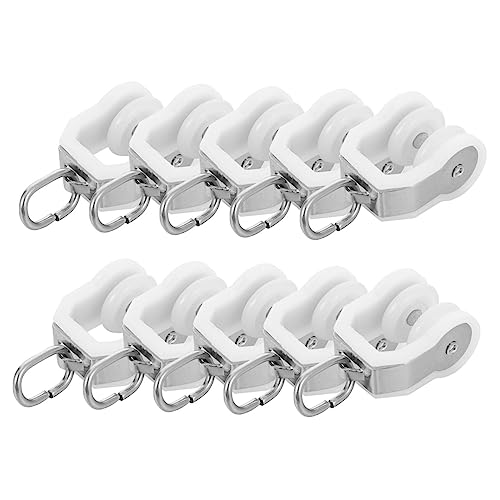 TOYANDONA 10 piezas Rodillos para Riel de Cortina Poleas de Aleación y Plástico Resistentes la Corrosión Ganchos Silenciosos para Colgar Cortinas para Paneles Visillos y Separadores de