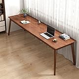 NELYE Mid-Century Long Desk Table - 71" Simple Modern Extra Long 2-Person Wood Computer Workstation for Home Office Work in Walnut, 71" W x 24" D