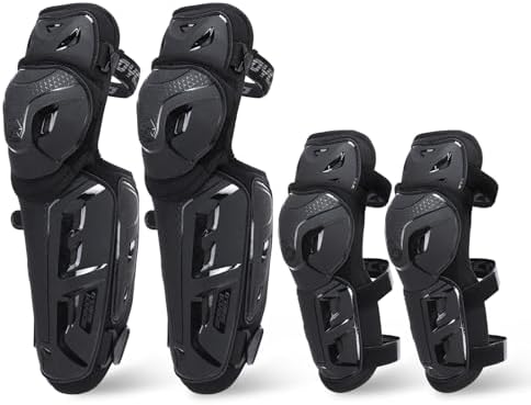 SCOYCO Motorcycle Knee Guards for Men - CE Level 1 Motocross Knee and Elbow Pads Protective Gear Armor with 45°-180° Knee Flexibility Design Adjustable Elastic Band