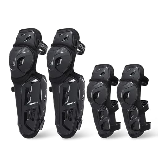 Scoyco 4Pcs Knee-and-Shin Guards Elbow Guards Anti-slip for Men 2 in 1 Protector Adjustable Powersport Protection/Motorbike/Racing/Motorcycle