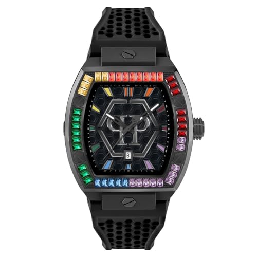 Philipp Plein The Hexagon Phantom, Montre Quartz d'Exception en Noir Mat