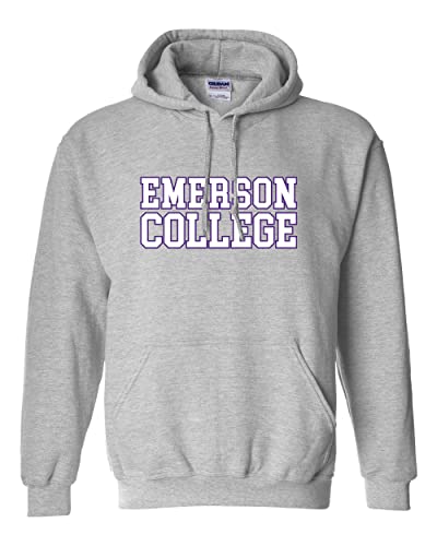 CreateMyTee Emerson College Block Letters Unisex Hooded Sweatshirt - Emerson Lions Apparel