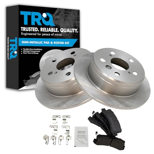 Image of TRQ Rear Semi Metallic Brake Pad and Rotor Set
