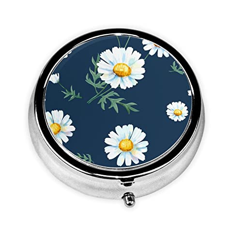 DaisyBox Boîte ronde de poche pour médicaments 2 x 5 x 1,8 cm, pratique et tendance.