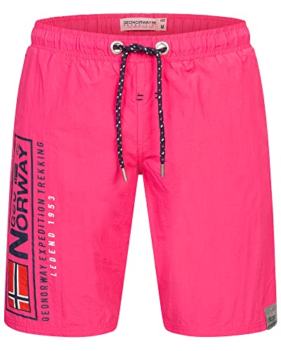 Geographical Norway Herren Bade Hose Bade Short Schwimm Shorts Sommer Lang Bermuda Beach, Hosengröße:L, Farbe:Pink