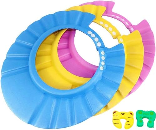 Baby Bathing Shampoo Shower Protection Hat – Soft Hat Adjustable Visor Cap for Toddler, Children, Baby, Kids 3 Pack