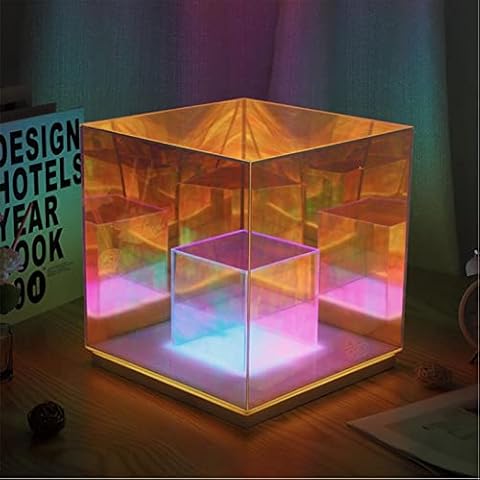 Vnook Infinity Cube Art Light Magic Cube Light LED Acryl Dekorative Lichter Home Desktop Dekoration Nachtlicht for Schlafzimmer Wohnzimmer Korridor Esszimmer Cover