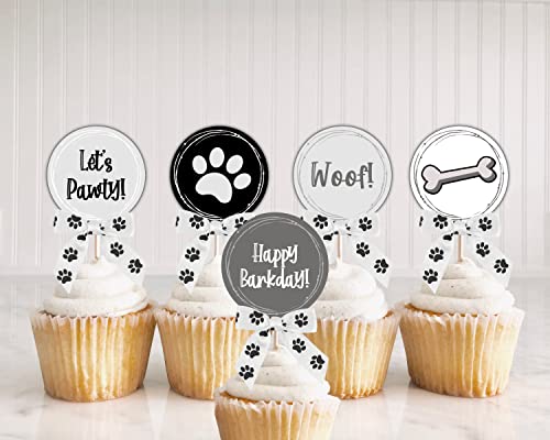 Aimudi Paw Ribbon Bows 3.5" Satin Twist Tie Bows For Treat Bags Premade White Bows With Black Paw Print For Gift Wrapping Pre-Tied Mini Bows For Crafts, Puppy Birthday Party Decorations - 50 Counts #TOP4