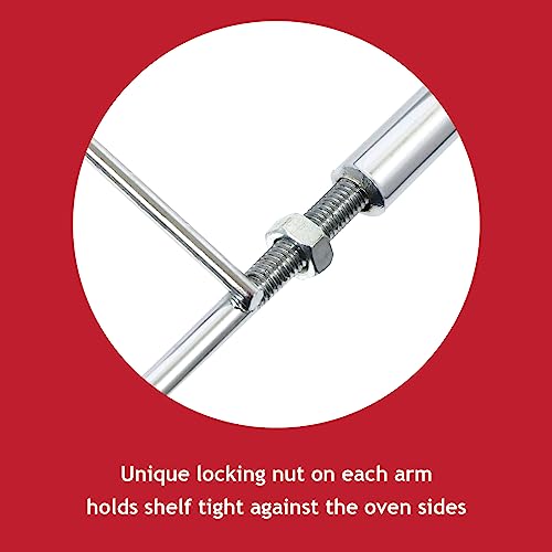 SPARES2GO Estante universal para horno, ajustable, extensible, con tuerca de bloqueo, parrilla de hasta 590 mm (grande) - imagen 7