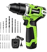 WorkBless 12V Cordless Drill, Brushless Power Drill with LCD Smart Display, 29+1 Torque Setting, ...