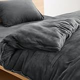 クモリ(Kumori) 掛け布団カバー セミダブル 暖かい フランネル 「極暖シリーズ」 持続温感 冬用 マイクロファイバー 吸湿発熱 なめらか 毛布タッチ 静電気防止 防寒対策 単品売り 掛けふとんカバー 洗える 170X210cm ダークグレー