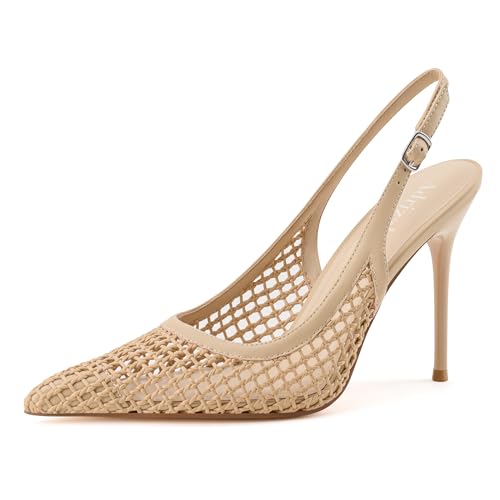 Image of Adrizzlein Slingback Heels for Women Stiletto High Heels Pumps