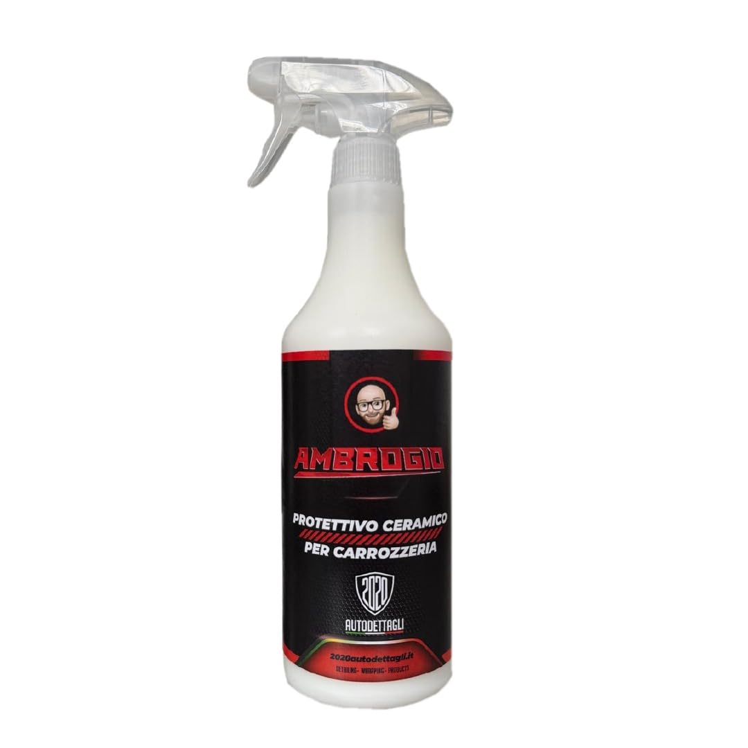Kit Protettivo Ceramico Ambrogio con Panni - Rivestimento Protettivo Carrozzeria – Effetto Idrofobico e Brillante – Facile da Usare – Post Lavaggio