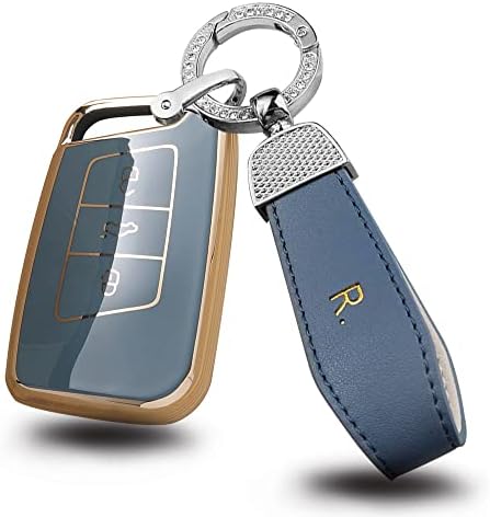 ontto Etui na kluczyki samochodowe pasuje do VW Magotan Passat B8 CC MK2 Jetta Skoda Superb A7 Kodiaq akcesoria pudełko na klucze etui na klucze etui ochronne etui 3 przyciski złoty zielony