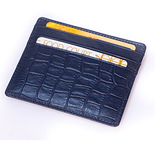 Image of BROWN BEAR Premium Branded Men's Pure German Nappa Leather, RFID ATM Card Holder (Blue)