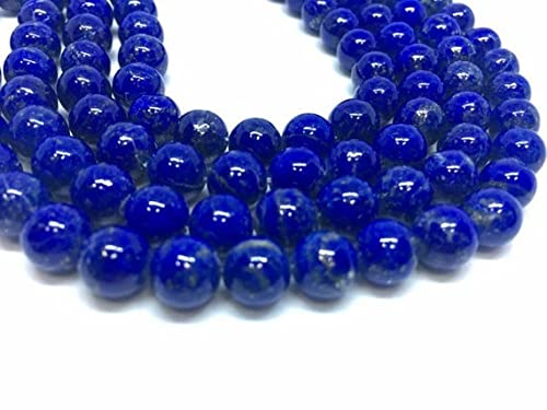 LKBEADS Naturalne okrągłe koraliki lapis, 7-9 mm, sznurek 40 cm