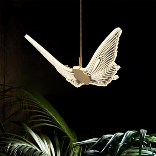 Lustre LED papillon acrylique suspension dorée luminaire intérieur moderne