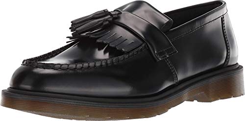 Image of Dr. Martens Adrian Smooth Leather Tassel Loafers Black Polished Smooth UK 5 (US Men's 6, Women's 7) Medium