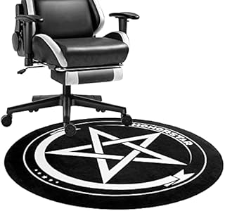 Honorstar Office Chair Mat for Carpet and Hardwood Floor Gaming Chair Mat Round 100 x 100cm Carpet Protector Chair Mat for Office Chair Floor Mat Anti Slip for Home Office Gaming Room Black-A