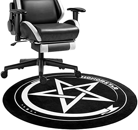 Honorstar Office Chair Mat for Carpet and Hardwood Floor Gaming Chair Mat Round 39 Inch Carpet Protector Desk Chair Mat for Rolling Chair Floor Mat Anti Slip for Home Office Gaming Room Black-A