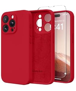 SuydanBox Magnetische Hülle für iPhone 13 Pro, kompatibel mit MagSafe, [Vollständiger Kameraschutz] [Displayschutzfolie] Stoßfeste Silikon-Schutzhülle für iPhone 13 Pro 6,1 Zoll, Tiefrot