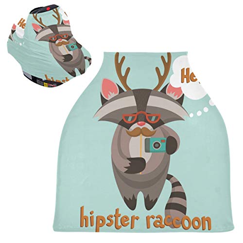 かわいいタヌキベビーカーシートカバーキャノピー伸縮性看護カバー幼児用母乳の男の子の女の子のための通気性防風冬のスカーフ