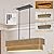 NZZDYI 37.5 Inch Farmhouse Kitchen Island Lighting 4-Light Rectangle Dining Room Light Fixture Large Linear Chandelier with Wood Grain Finish for Dining Room Kitchen Island Living Room