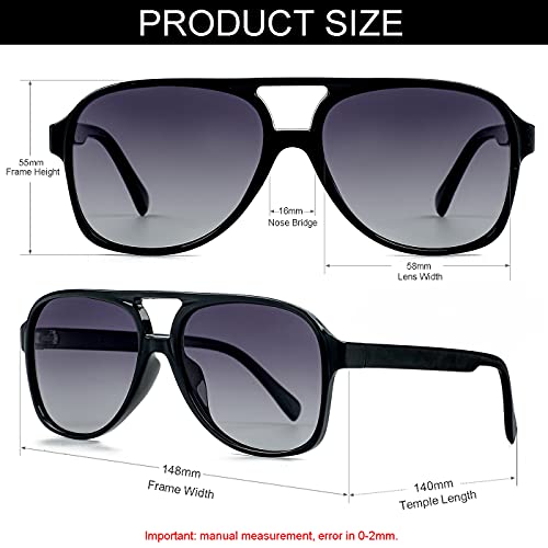 Image of Polarized Classic Vintage Aviator Sunglasses for Men Women Large Frame Retro 70s Sunglasses