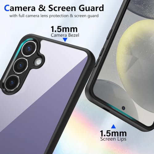 Image of VONZEE Clear Back Case Cover for Samsung Galaxy S24 fe 5G | Shockproof Design | Hard Back Cover Case for Samsung Galaxy S24 fe 5G (PC & TPU, Black)