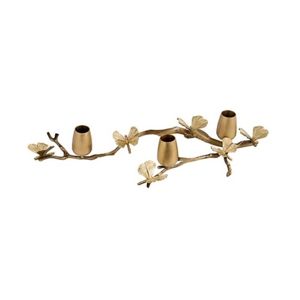 Candle Holder Light Luxury Romantic Brass Candle Holder Retro Decorative Three-head Candlestick Ornaments