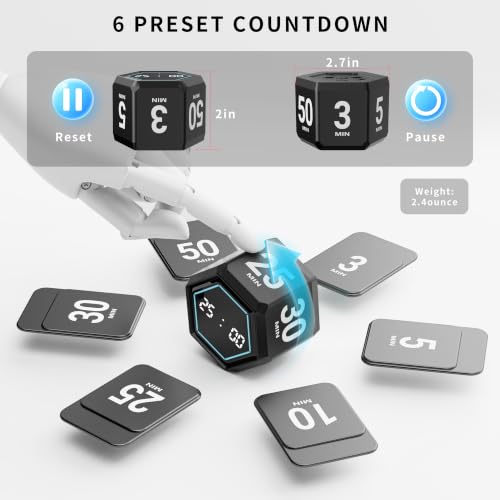 Visual Productivity Timer with Stopwatch, 5 & 25 Minute Presets - Image 2