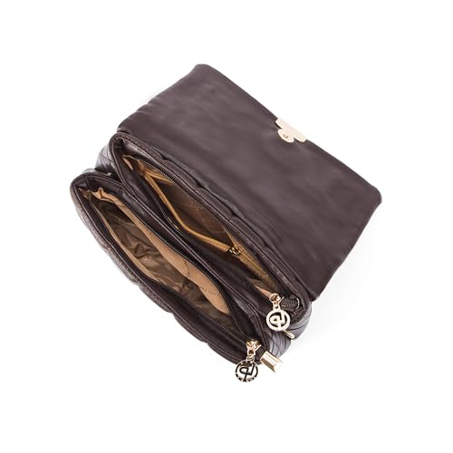 Image of Lino Perros Women Coloured Quilted Satchel Bag
